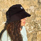 Bucket Hat Pana Orgánica Oversize Negro